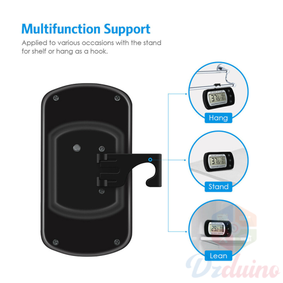 Thermomètre de congélateur étanche pour réfrigérateur avec crochet
