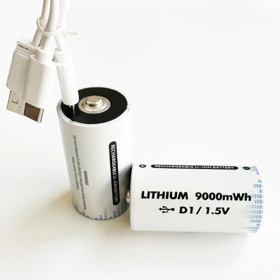 Batterie au lithium rechargeable USB Type-C 1,5 V 9 000 mWh