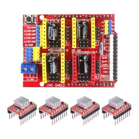 CNC Shield V3 et 4 pilotes A4988