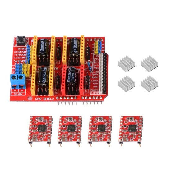 CNC Shield V3 et 4 pilotes A4988