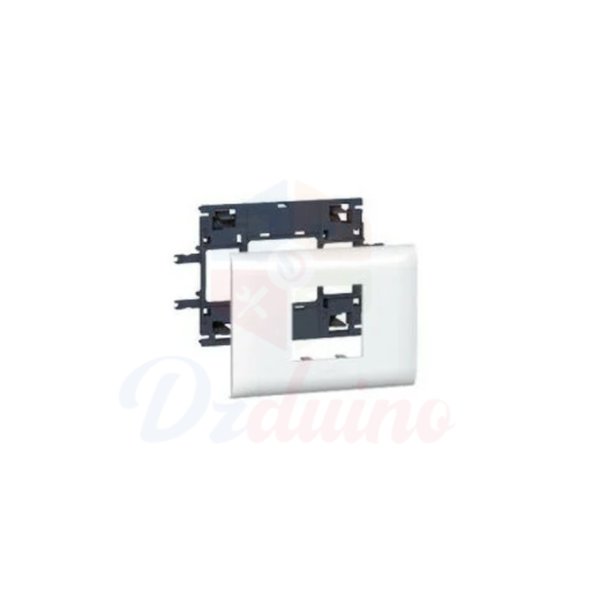 Support Mosaic 2 modules pour goulotte DLP monobloc avec couvercle 65mm