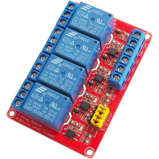 5V 4 Module de relais de canal Déclenchement de haut / bas niveau avec optocoupleur