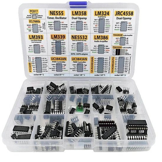 XL IC Chip Assortiment 150 Box Op Amp Oscillator PC817 NE555 LM358 324