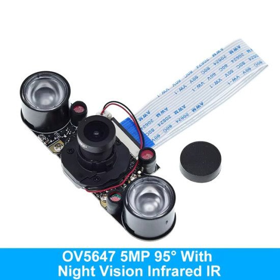 5MP Night Vision Camera for Raspberry Pi OV5647 95°