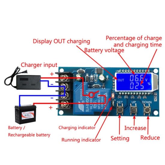 Module de contrôle de charge de batterie XY-L30A 6-60 V