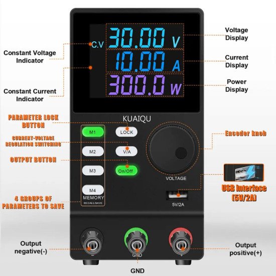 SPPS605D-232 60V 5A Alimentation à découpage DC programmable