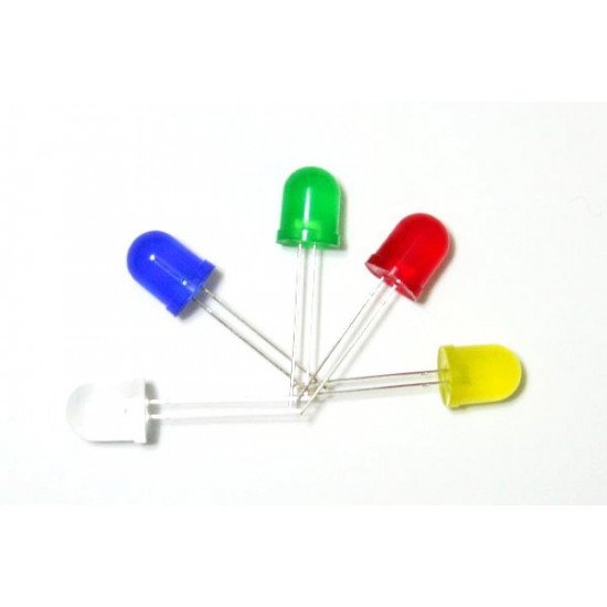 10mm LED  F10 Rouge, Vert, Jaune, Blue, Blanc